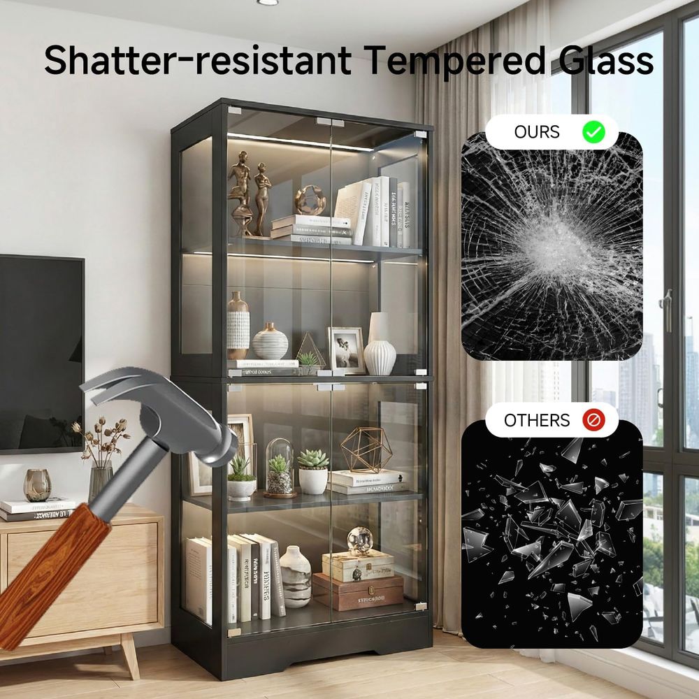 Dual-Tier Glass Display Cabine – обзор и цена Glass Cabinet Display