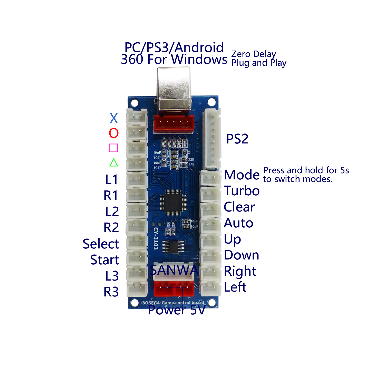SJ@JX Arcade Controller Zero D – обзор и цена Arcade Button Pcb