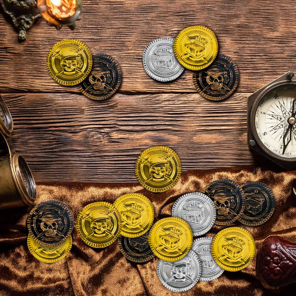 20/40pcs Pirate Coins Plastic  – обзор и цена Token Coin Mechanism