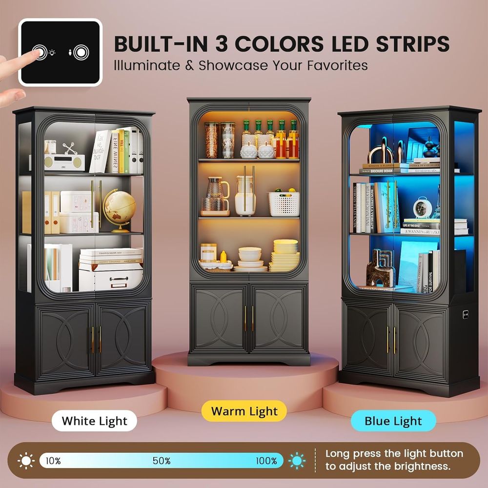 69 Tall Glass Display Cabinet  – обзор и цена Glass Cabinet Display