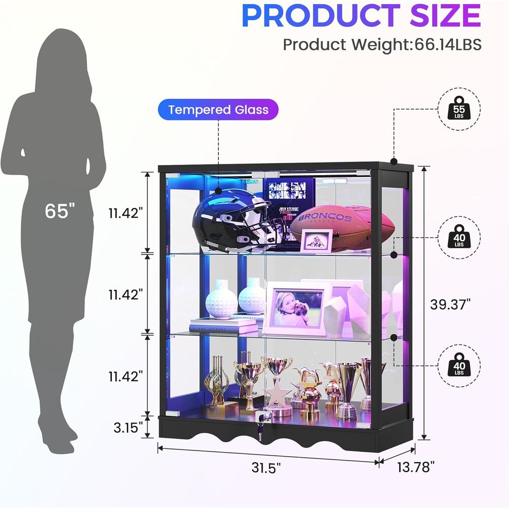 39 Tall Glass Curio Cabinet wi – обзор и цена Glass Cabinet Display