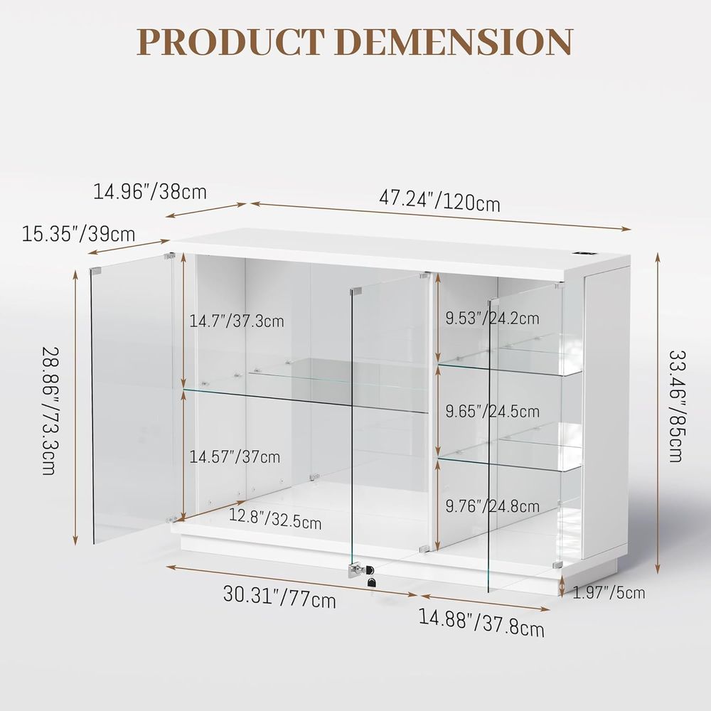 47.2 White Glass Display Cabin – обзор и цена Glass Cabinet Display