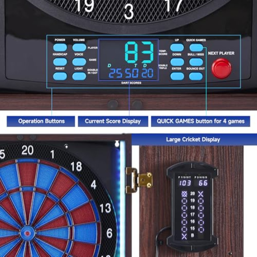 Electronic Dart Board with Cab – обзор и цена Electronic Dartboard Cabinet