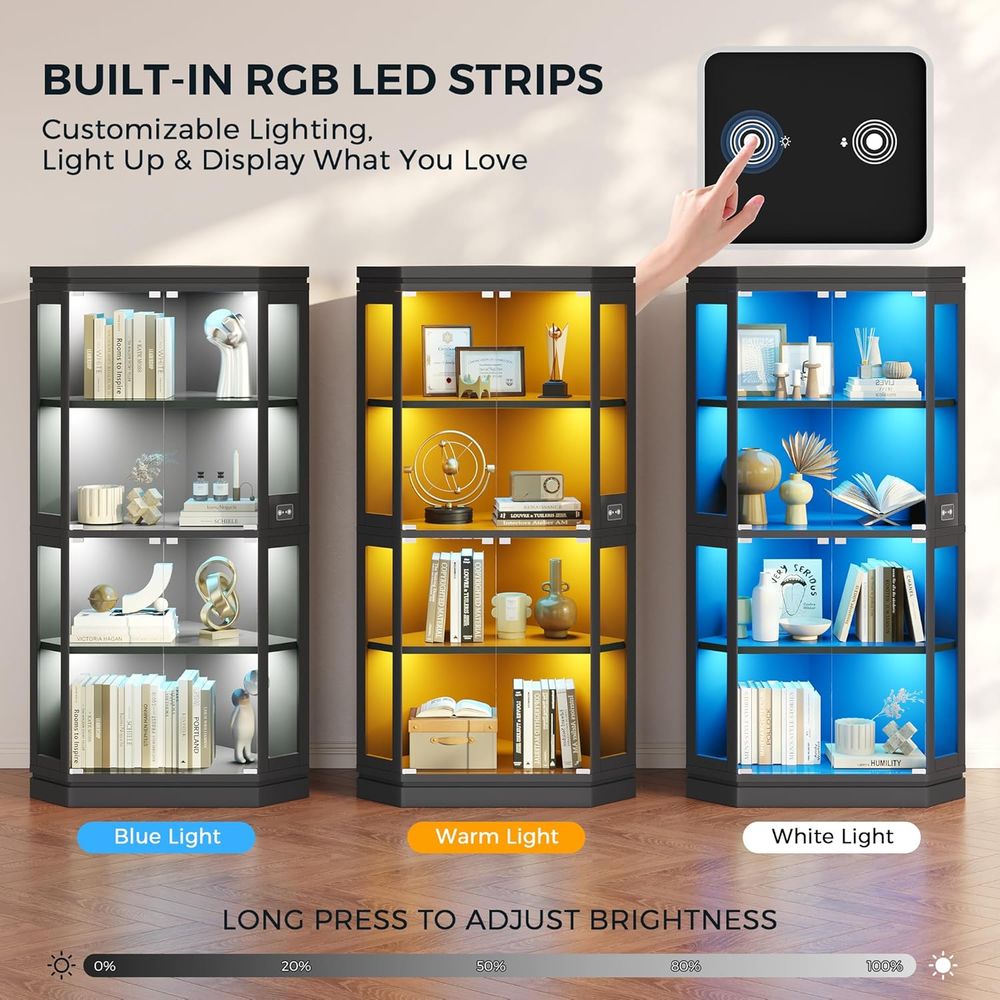 67 Tall 4-Tier Glass Display C – обзор и цена Glass Cabinet Display