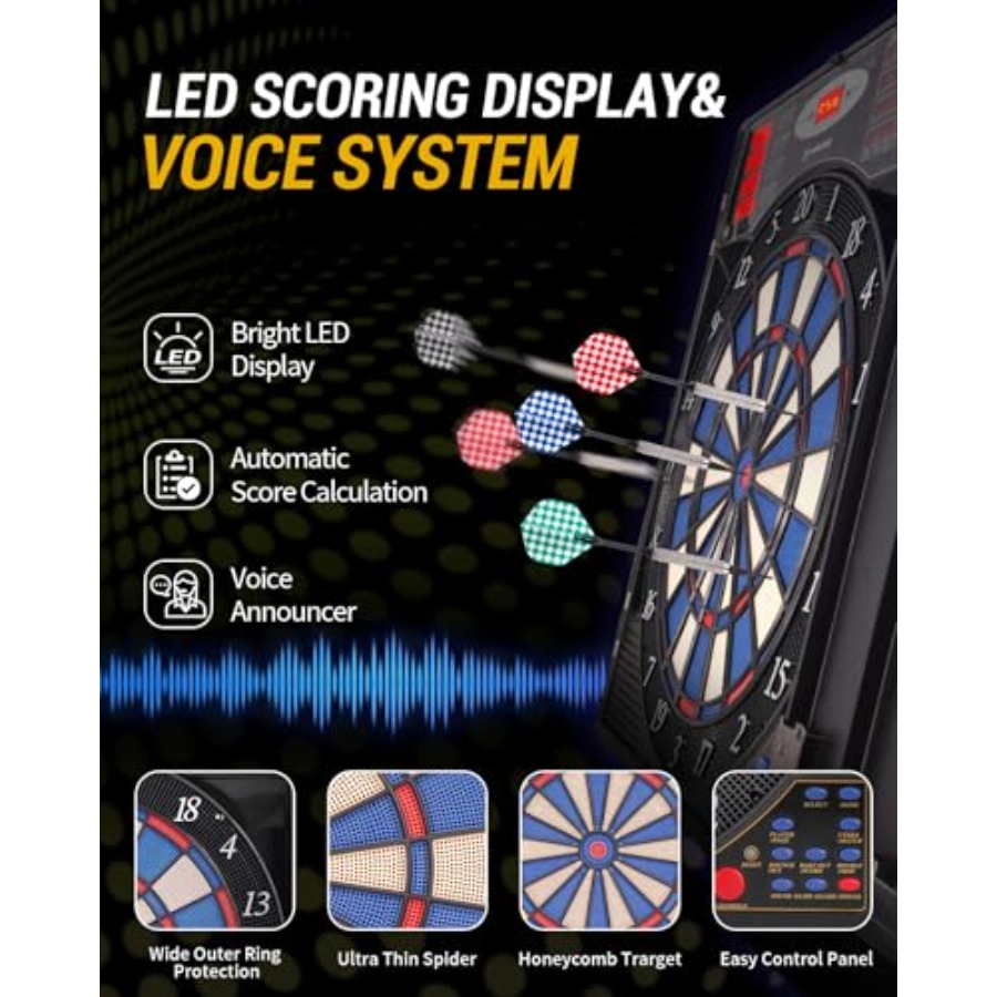 Electronic Dart Board Set, Sof – обзор и цена Electronic Dartboard Cabinet