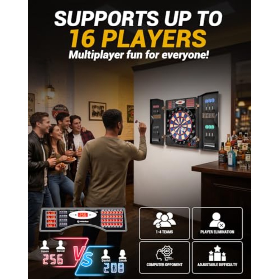 Electronic Dart Board Set, Sof – обзор и цена Electronic Dartboard Cabinet