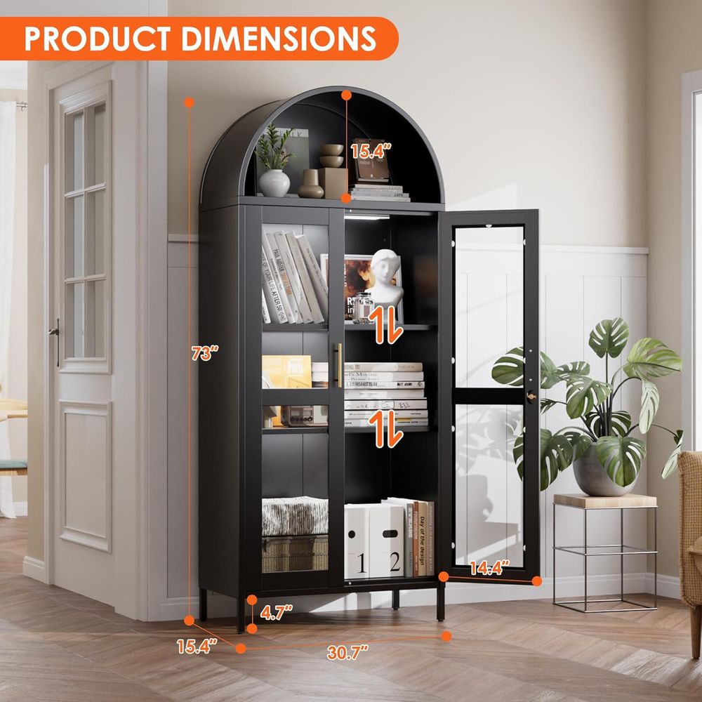 Arched Glass Display Cabinet w – обзор и цена Glass Cabinet Display