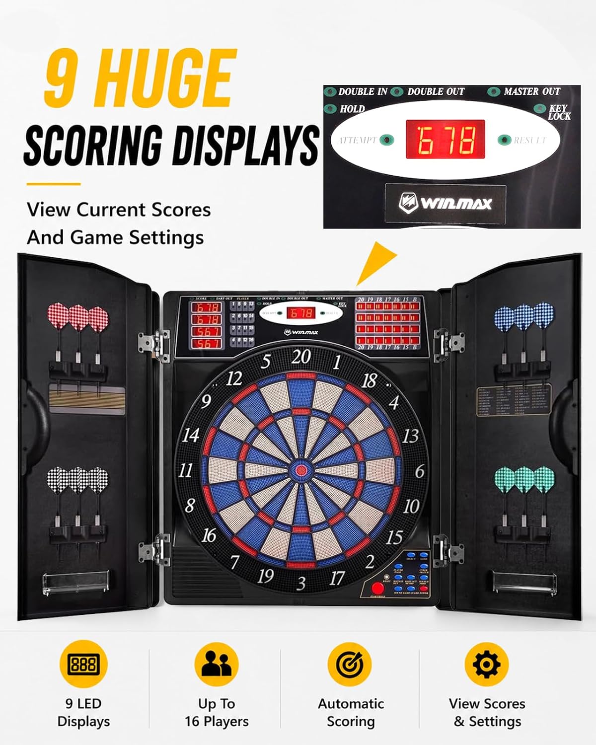 Electronic Dart Board, Soft Ti – обзор и цена Electronic Dartboard Cabinet
