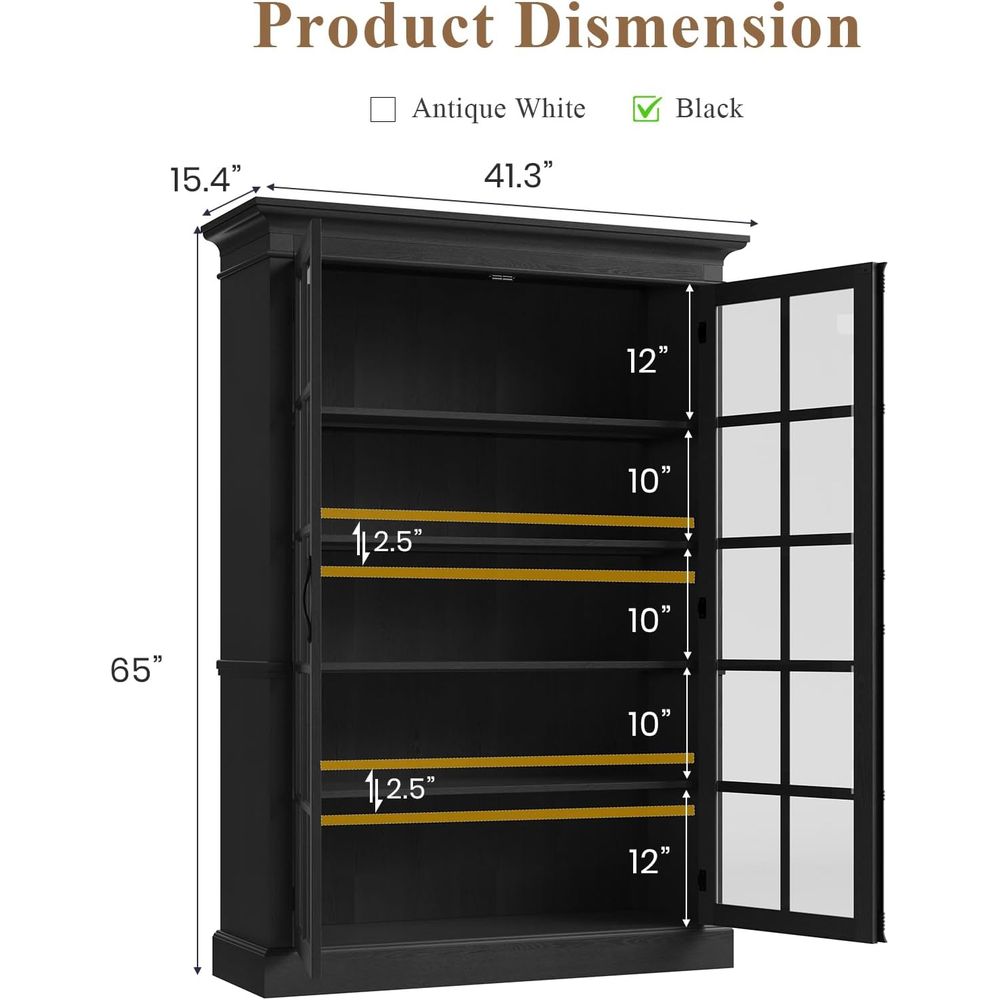 65 Tall Display Cabinet with A – обзор и цена Glass Cabinet Display