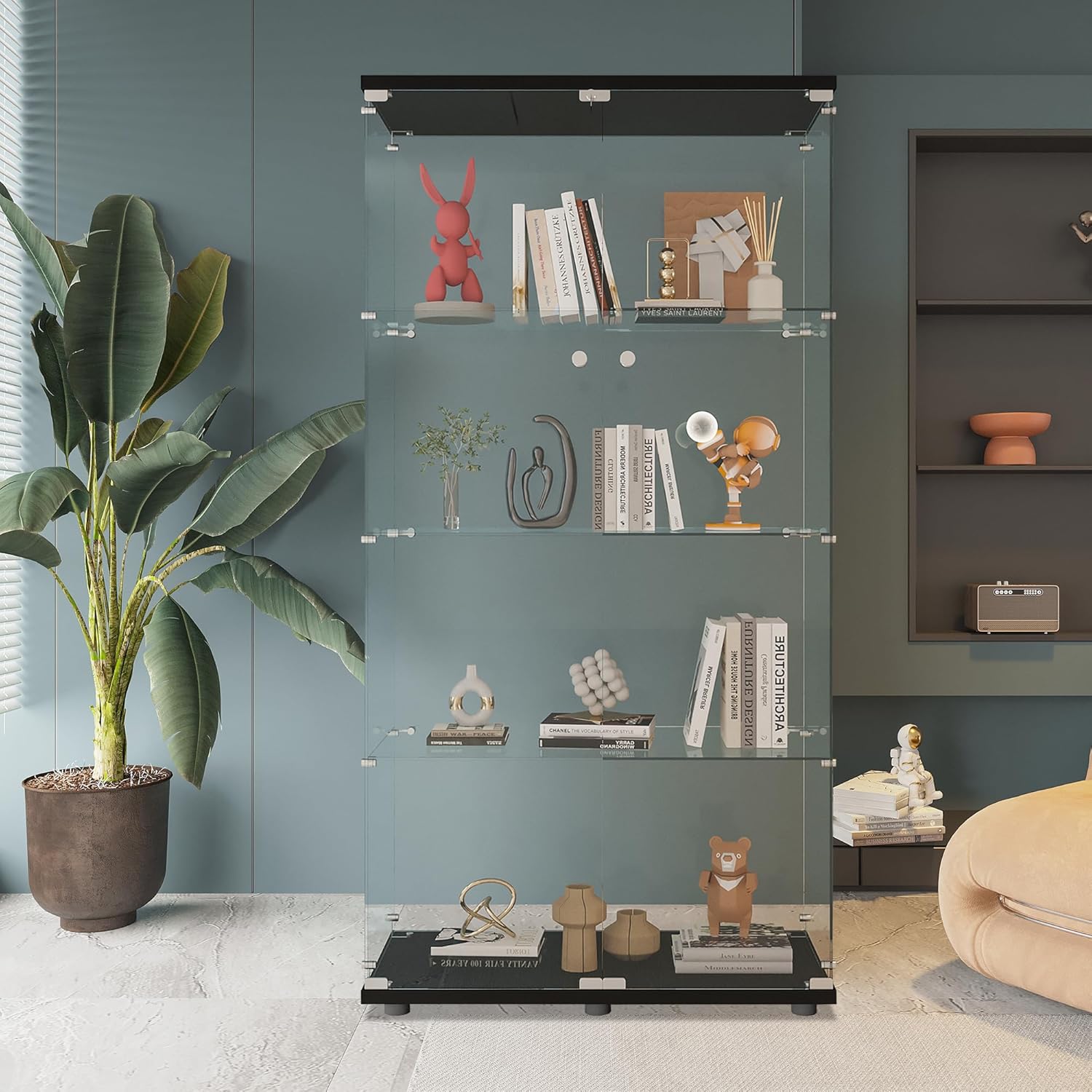 Glass Display Cabinet with 4 S – обзор и цена Glass Cabinet Display