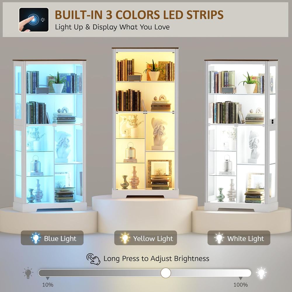 7-Tier Glass Display Cabinet w – обзор и цена Glass Cabinet Display